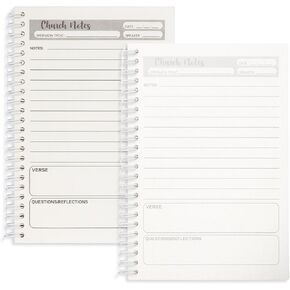 2 Packs Church Notes Notebook,Sermon Notes Notebook,Church Notes Journal,Scripture Notes, 80 Double-Sided Page,Transparent Waterproof Hardboard Cover