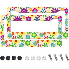 Blue Butterflies License Plate Frame,Cute License Plate Frame 2 Pack Car Accessories Aluminum License Plate Covers for Men Women 2 Holes with Screws 12.2 X 6.3 inch