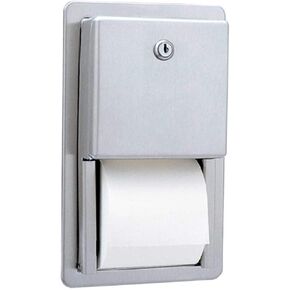 BOBRICK 3888 ClassicSeries Stainless Steel Recessed Multi-Roll Toilet Tissue Dispenser, Satin Finish, 12-1/2" Height, 7-9/16" Width 2-15/16" Depth