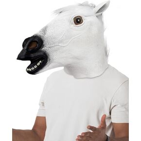 AQKILO Horse Mask Farm Animal Latex Full Head Realistic Masks Fancy Dress for Halloween Carnival Costume Party