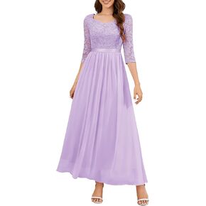 Wedtrend Women's Formal Dress 3/4 Sleeve Wedding Guest Dresses 2024 Maxi Evening Gown