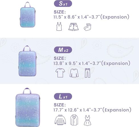 Cambond Compression Packing Cubes for Suitcases Luggage Travel Packing Organizers Compression Cubes for Travel Essentials, Bundle in Kuwait