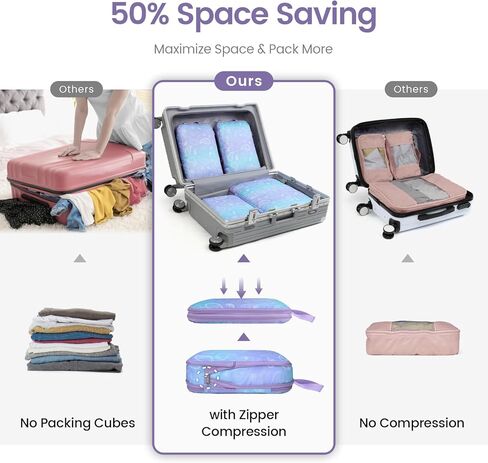 Cambond Compression Packing Cubes for Suitcases Luggage Travel Packing Organizers Compression Cubes for Travel Essentials, Bundle in Kuwait