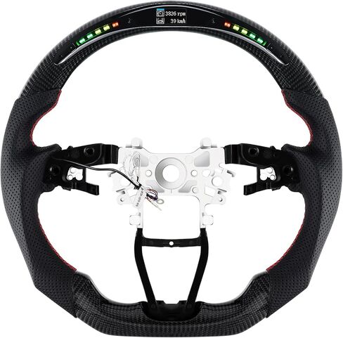 Steering Wheel,Carbon Fiber D-shaped Flat-bottom Steering Wheel Preforated Leather Grip for Honda Accord 10TH GEN 10 2018-2022 in Saudi Arabia