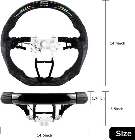 Steering Wheel,Carbon Fiber D-shaped Flat-bottom Steering Wheel Preforated Leather Grip for Honda Accord 10TH GEN 10 2018-2022 in Saudi Arabia