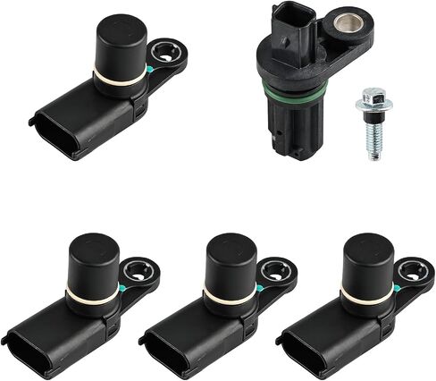 4 Pcs Camshaft Position Sensors & 1 Pcs Crankshaft Position Sensor Compatible with Chevy Equinox Impala Malibu Traverse GMC Acadia Terrain Cadillac Buick, Replacement for 12615371, 12615626 in Saudi Arabia
