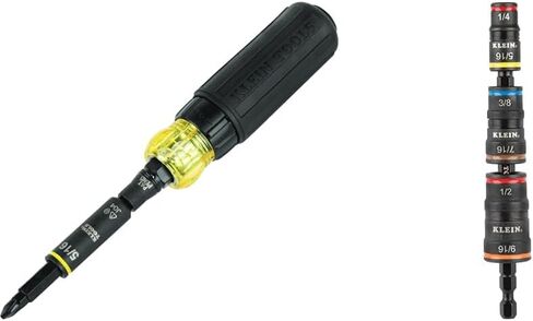 Klein Tools 32500HD KNECT Multi-Bit Screwdriver / Nut Driver, Impact Rated 11-in-1 Tool with Phillips, Slotted, Square and Torx Tips in Kuwait