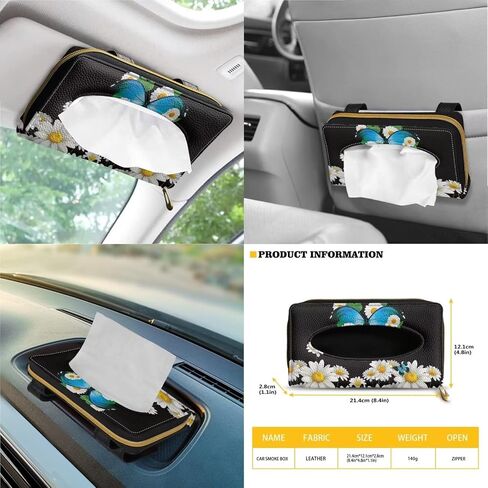 13 Pack Sunflower Butterfly Print Car Accessories Set, Car Seat Covers Full Set Steering Wheel Cover Wristlet Lanyard Keychain Car Holders for Car SUV Interior Decor in Saudi Arabia