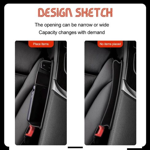 Car Seat Gap Filler, Premium Leather Car Seat Gap Filler Organizer, Car Box Organizers and Storage for Glasses Phones Keys and Cards, Universal Car Interior Accessories for Car SUV Truck in Saudi Arabia