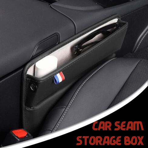 Car Seat Gap Filler, Premium Leather Car Seat Gap Filler Organizer, Car Box Organizers and Storage for Glasses Phones Keys and Cards, Universal Car Interior Accessories for Car SUV Truck in Saudi Arabia