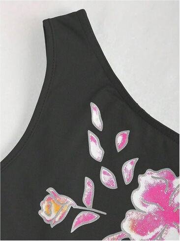 Floerns Women's Sleeveless One Shoulder Floral Print Asymmetrical Hem Tank Top in Saudi Arabia