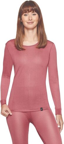 Terramar Women's 100% Silk Thermasilk Pointelle Scoop Shirt Baselayer in Saudi Arabia