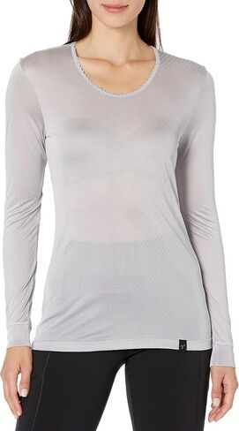 Terramar Women's 100% Silk Thermasilk Pointelle Scoop Shirt Baselayer in Saudi Arabia