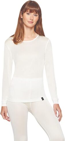 Terramar Women's 100% Silk Thermasilk Pointelle Scoop Shirt Baselayer in Saudi Arabia