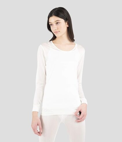 Terramar Women's 100% Silk Thermasilk Pointelle Scoop Shirt Baselayer in Saudi Arabia