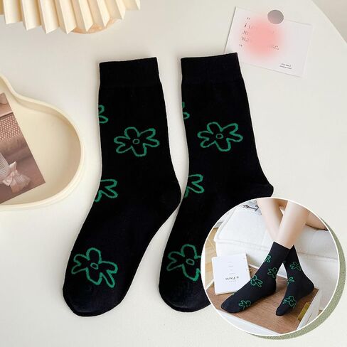 لطيف عباد الشمس المرأة الأزهار الكاحل كشكش الجوارب طباعة الملونة طاقم الجدة جورب Size5-10.5 in Kuwait