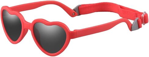 Baby Sunglasses Flexible Polarized Heart Shaped Sunglasses with Strap for Toddler Newborn Infant Ages 0-24 Months in Saudi Arabia