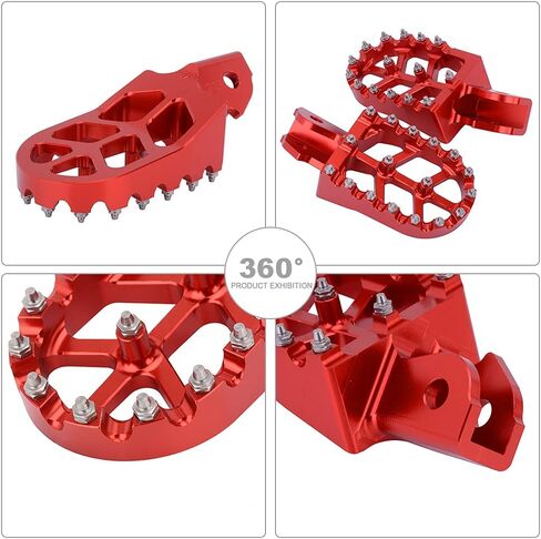 أوتاد قدم الدراجة الترابية، أوتاد قدم الدراجة النارية، دواسة راحة القدم الأوسع CNC لـ CRF250F 19-23 XR150L 15-23 HAWK 250 CRF150F CRF230F 03-19 أحمر in Kuwait