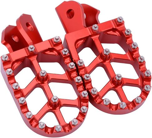 أوتاد قدم الدراجة الترابية، أوتاد قدم الدراجة النارية، دواسة راحة القدم الأوسع CNC لـ CRF250F 19-23 XR150L 15-23 HAWK 250 CRF150F CRF230F 03-19 أحمر in Kuwait