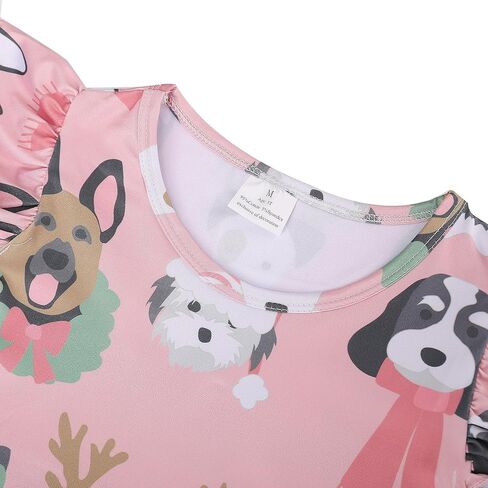 Toddler Girls Dress Cute Animal Print Dresses Ruffle Bottom Flutter Sleeve Apparel 2-8Y in Kuwait