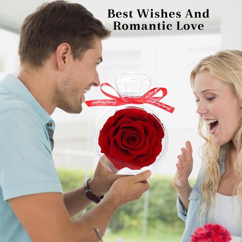 Forever Flower Perfume Shape Box - Preserved Rose, Long-Lasting Real Flowers, Forever Real Rose Preserved Flowers for Wife Mom Girlfriend, Mothers Day Anniversary Birthday Gift-Red in Saudi Arabia