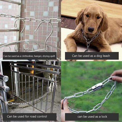 SUS304 Stainless Steel Chain Metal Chain Link Chain Small Light Duty Chain Utility Chain for Home Outdoor Camping Hanging Pet Chain Prevention Theft -Thickness 0.08 inches (2mm)- Length 9.8ft (3m) in Saudi Arabia