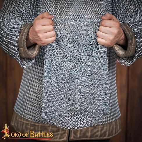 Medieval Chainmail Coif (9-10mm) | Renaissance Knight Chain Mail Hood Armor (16-17 gauge) for Historical Reenactments (Mild Steel, Butted Round Rings, Zinc Polished) in Kuwait