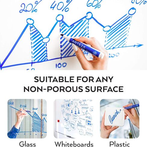 Arteza Black Dry Erase Markers, Bulk Pack of 52 Whiteboard Markers, Chisel Tip, Low-Odor Ink, Long-Lasting & Easy-to-Erase, Ideal for School, Office, Homeschooling and Teachers in Saudi Arabia