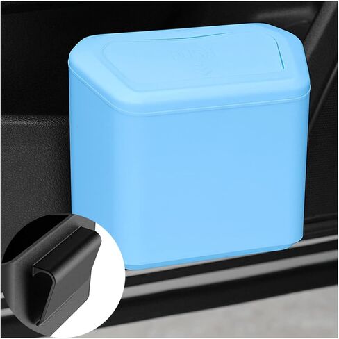 Car Trash Can with Lid, Mini Hanging Garbage Organizer Leakproof Dustbin, Car Waterproof Trash Bin Container, Car Accessories, Small Plastic Multipurpose Rubbish Can for Office Home in Saudi Arabia