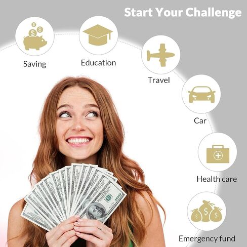12-Month Envelopes Money Saving Challenge Binder, 12 Month Savings Challenge, Money Saving Budget Binder with Cash Envelopes, Saving Challenge Book and Budget Binder, to Save 5K in Saudi Arabia