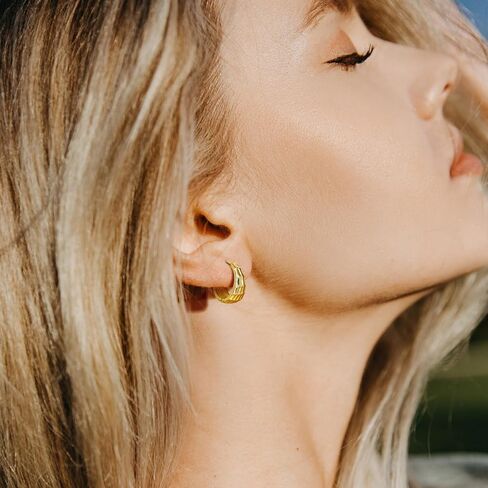 14K Gold Earrings for Women 14K Gold Small Hoop Earrings Women Gold Plated Earrings for Womens Earrings Hypoallergenic Gold Earring hoops 20 mm in Saudi Arabia