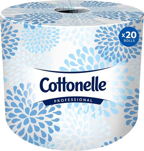 مناديل التواليت القياسية الاحترافية Cottonelle® (13135)، طبقتين، بيضاء، حقيبة صغيرة الحجم لسهولة التخزين (451 ورقة/لفة، 20 لفة/علبة، 9020 ورقة/علبة) in Saudi Arabia
