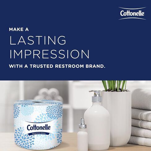 مناديل التواليت القياسية الاحترافية Cottonelle® (13135)، طبقتين، بيضاء، حقيبة صغيرة الحجم لسهولة التخزين (451 ورقة/لفة، 20 لفة/علبة، 9020 ورقة/علبة) in Saudi Arabia