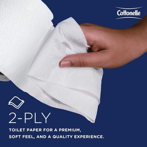 مناديل التواليت القياسية الاحترافية Cottonelle® (13135)، طبقتين، بيضاء، حقيبة صغيرة الحجم لسهولة التخزين (451 ورقة/لفة، 20 لفة/علبة، 9020 ورقة/علبة) in Saudi Arabia