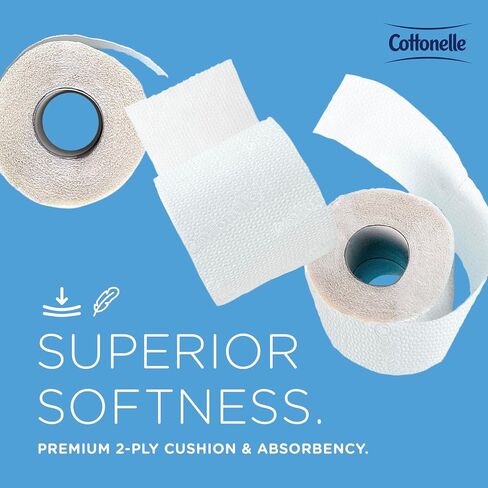 مناديل التواليت القياسية الاحترافية Cottonelle® (13135)، طبقتين، بيضاء، حقيبة صغيرة الحجم لسهولة التخزين (451 ورقة/لفة، 20 لفة/علبة، 9020 ورقة/علبة) in Saudi Arabia