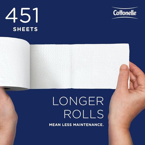 مناديل التواليت القياسية الاحترافية Cottonelle® (13135)، طبقتين، بيضاء، حقيبة صغيرة الحجم لسهولة التخزين (451 ورقة/لفة، 20 لفة/علبة، 9020 ورقة/علبة) in Saudi Arabia