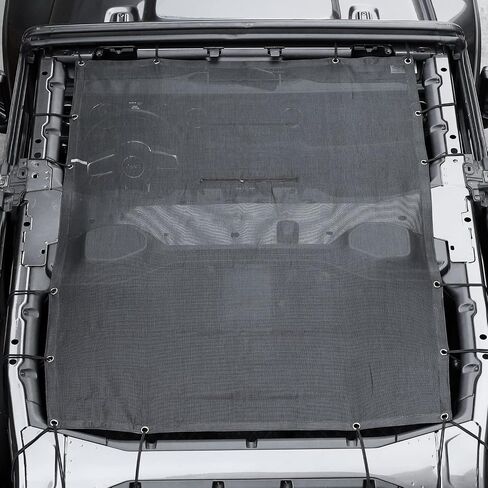 RT-TCZ Sunshade Mesh Top Cover Roof UV Sun Protection for Jeep Wrangler JLU & Gladiator JT Rubicon Sahara Sport 4 Door 2018-2024 in Saudi Arabia