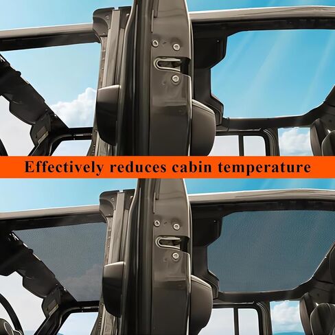 مظلة شمسية لسيارة Jeep Wrangler JLU 2024 - مظلة شمسية شبكية أمامية وخلفية لملحقات Jeep JL 4XE 4 أبواب غير محدودة - تحجب الأشعة فوق البنفسجية والرياح والضوضاء - غطاء علوي بيكيني JLkini من الملحقات العلوية الصلبة (أسود) in Saudi Arabia