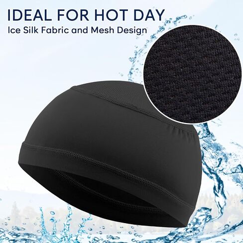 6 Pcs Cooling Skull Cap for Men Women, Cycling Motorcycle Helmet Liner, UPF 50 Sun Protection Sweat Cap for Running in Saudi Arabia