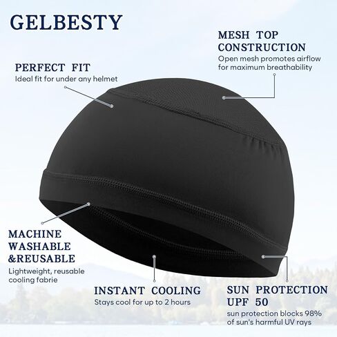 6 Pcs Cooling Skull Cap for Men Women, Cycling Motorcycle Helmet Liner, UPF 50 Sun Protection Sweat Cap for Running in Saudi Arabia