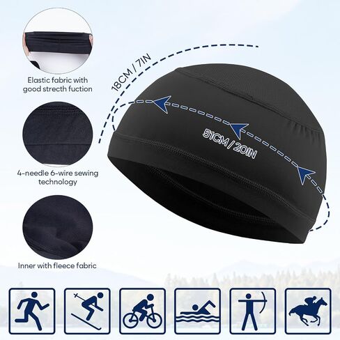 6 Pcs Cooling Skull Cap for Men Women, Cycling Motorcycle Helmet Liner, UPF 50 Sun Protection Sweat Cap for Running in Saudi Arabia
