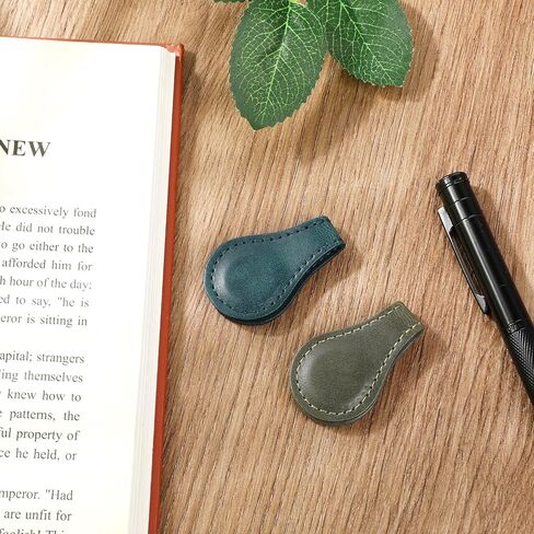 2 Pcs Leather Magnet Bookmark Retro Book Page Holder Vintage Page Marker Clip Handmade Cute Reading Accessories for Women Bookworm Book Lovers Reader Gift in Kuwait