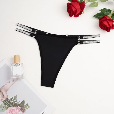 Women's Glitter Underwear Soft Strappy Thongs Sexy Underwear Panties in Saudi Arabia