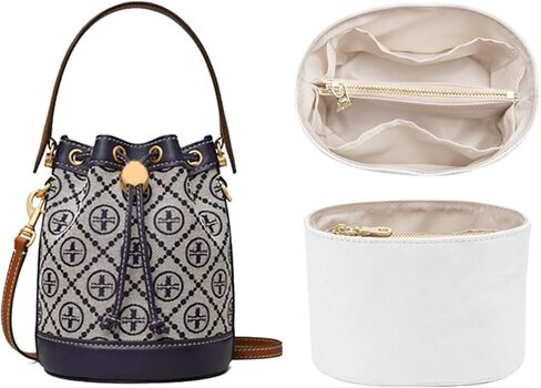 Jisinlov Bag Organizer Insert,Nylon Purse Inner Suitable for Tory Burch T MONOGRAM Mini Bucket Bag with Drawstring Closure(Nylon-Mini) in Saudi Arabia