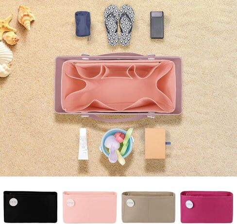 Rubber Beach Bag Organizer Compatible with Bogg Bag X Large Open Tote Bag,Divider Pouch for BOGG BAG Accessories Purse Organizer Insert (Rosy, Large) in Saudi Arabia