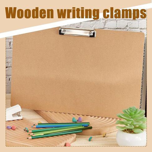 8 Pcs 11x17 Clipboard Wooden Lap Board with Low Profile Clip Desk Brown Clipboard Landscape Clipboard Horizontal Clipboard Ledger Brown Hardboard for Drawing Sketching Art Supplies in Saudi Arabia