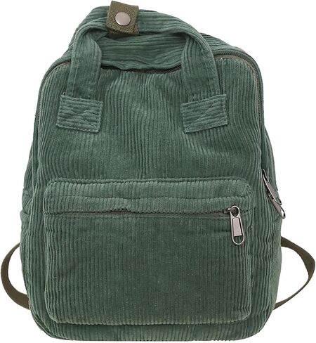 Makukke Small Backpack Purse for Women Corduroy Vintage Backpack Women Mini Backpack Fashion Casual Backpack Aesthetic Purse, Green Backpack in Saudi Arabia