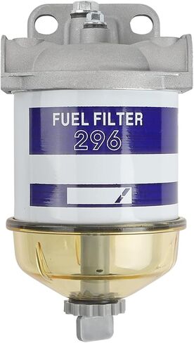 Single Diesel Fuel Filter Assembly With Glass Bowl Compatible With Ford Massey Ferguson Vehicle Tractor 2000 2610 3610 4610, 133 135 140 145 165 168 175 178 Replaces# 7111-296, C7NN9162B in Saudi Arabia