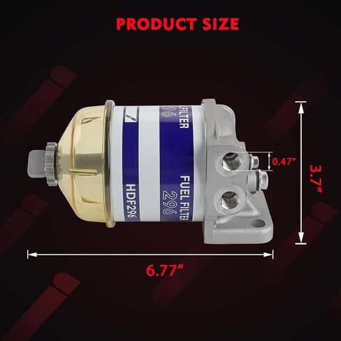 Single Diesel Fuel Filter Assembly With Glass Bowl Compatible With Ford Massey Ferguson Vehicle Tractor 2000 2610 3610 4610, 133 135 140 145 165 168 175 178 Replaces# 7111-296, C7NN9162B in Saudi Arabia