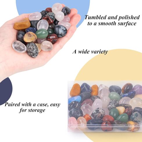 HAKACC 0.5LB أحجار متنوعة، 0.4-0.8 بوصة صخور طبيعية هبطت أحجار كريمة هبطت رقائق كريستالات لشفاء الريكي التأمل ديكور المنزل المزهريات in Kuwait